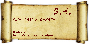 Sáfár Azár névjegykártya